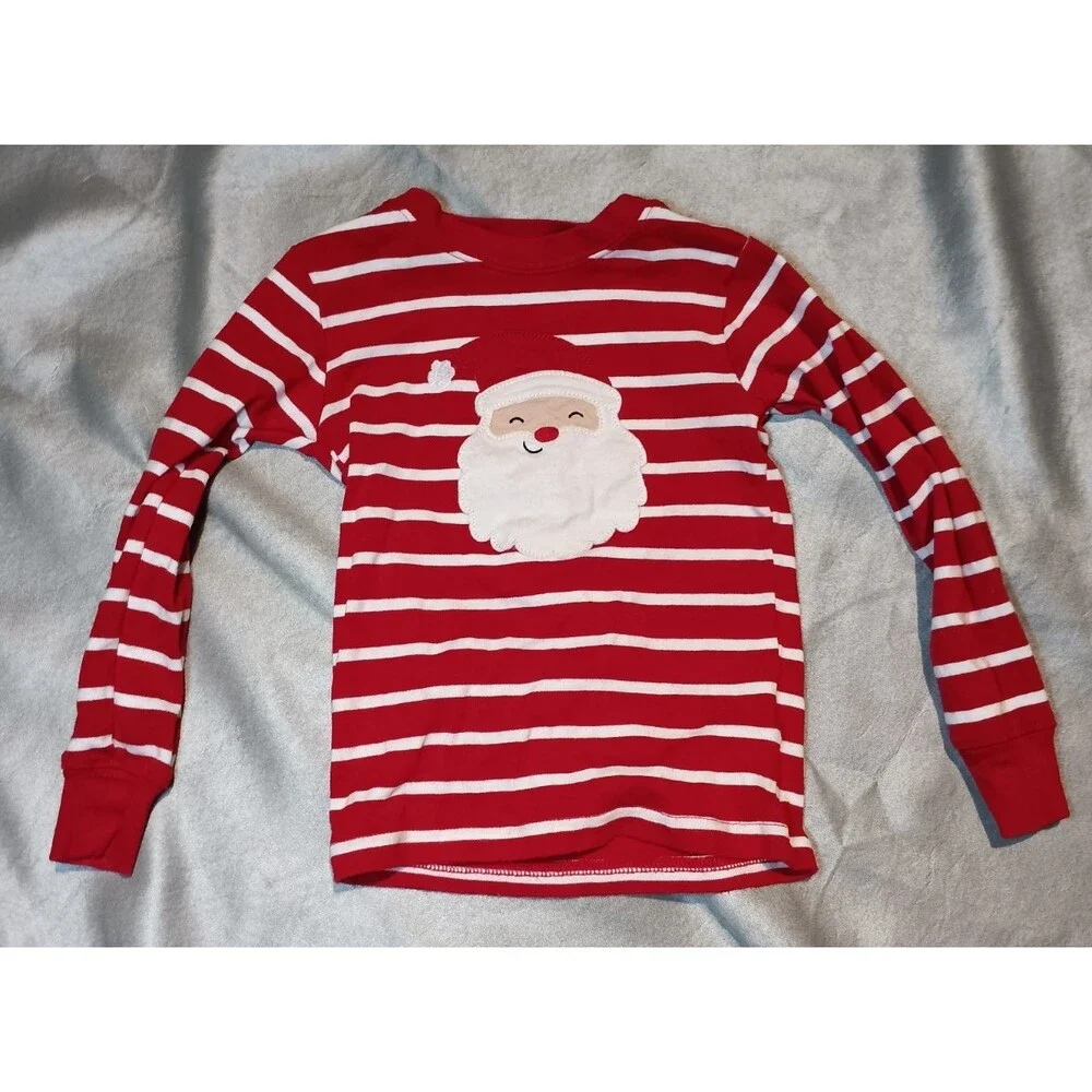 Carters 3T/3A Toddler Red Striped Santa's Shirt & Pants Christmas Pajamas